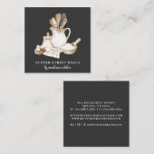 ベーカリーパティシシェフブラックスクエアビジネスカード スクエア名刺 (正面/裏面)