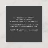 ベーカリーパティシシェフブラックスクエアビジネスカード スクエア名刺 (裏面)