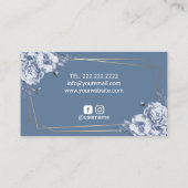 ベーカリーパティシシェフブルーフラワー&ビーズスイートケーキ 名刺 (裏面)