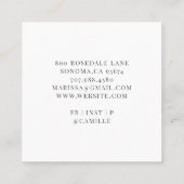 ベーカリーパティシシェフベイカースクエアビジネスカード スクエア名刺 (裏面)