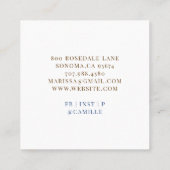 ベーカリーパティシシェフベイカースクエアビジネスカード スクエア名刺 (裏面)