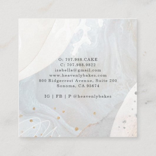 ベーカリーパティシシェフベイカーズツールビジネスカード スクエア名刺 (裏面)
