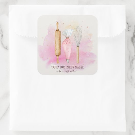 ベーカリーパティシシェフベイカーズピンク スクエアシール (バッグ)