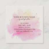 ベーカリーパティシシェフベイカーズピンク スクエア名刺 (裏面)