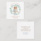 ベーカリーパティシシェフベイカーバラ金ゴールドケーキ スクエア名刺 (正面/裏面)