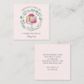 ベーカリーパティシシェフベイカーピンクスクウェア スクエア名刺 (正面/裏面)