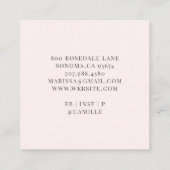 ベーカリーパティシシェフベイカーピンクスクウェア スクエア名刺 (裏面)