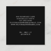 ベーカリーパティシシェフベイカーブラック スクエア名刺 (裏面)