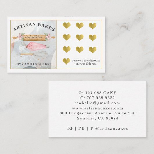 ベーカリーパティシシェフベイカーロイヤリティカード ロイヤリティカード (正面/裏面)