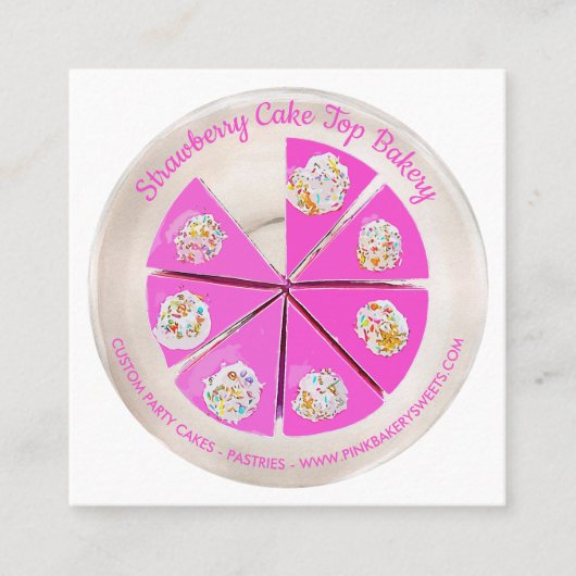 ベーカリーパティシシェフベリーチーズケーキ スクエア名刺 (正面)