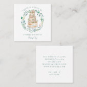 ベーカリーパティシシェフベーカーエレガントケーキ スクエア名刺 (正面/裏面)