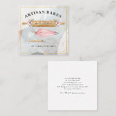 ベーカリーパティシシェフベーカーズツールビジネスカード スクエア名刺 (正面/裏面)