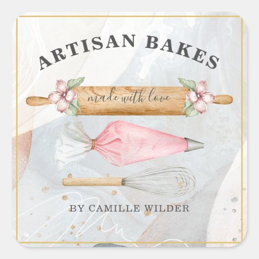 ベーカリーパティシシェフベーカーズツールビジネススクエア スクエアシール (正面)