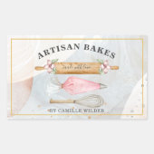 ベーカリーパティシシェフベーカーズツールビジネスリカン 長方形シール (正面)