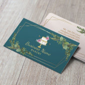 ベーカリーパティシシェフボタニカルスイートケーキティール（緑がかった色） 名刺