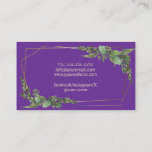 ベーカリーパティシシェフボタニカルスイートケーキパープル 名刺 (裏面)