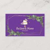 ベーカリーパティシシェフボタニカルスイートケーキパープル 名刺 (正面)