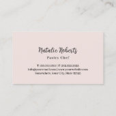 ベーカリーパティシシェフミニマルケーキロゴ赤面ピンク 名刺 (裏面)