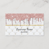 ベーカリーパティシシェフモダンバラ金ゴールドドリップスマーブル 名刺 (正面)