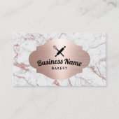 ベーカリーパティシシェフモダンバラ金ゴールド大理石#2 名刺 (正面)