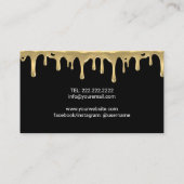ベーカリーパティシシェフモダン金ゴールドドリップケーキブラック 名刺 (裏面)