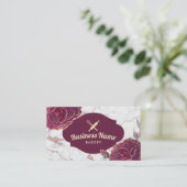 ベーカリーパティシシェフレッドフローラバラ金ゴールド大理石 名刺 (スタンド正面)