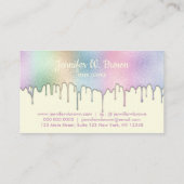 ベーカリーパティシシェフ抽象芸術レインボー絵画ズベージュ 名刺 (裏面)