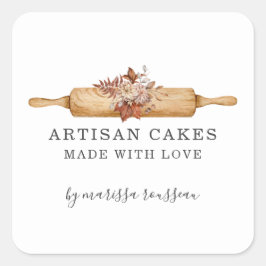 ベーカリーパティシシェフ水の色のフローラ転がのピンS スクエアシール