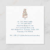 ベーカリーパティシシェフ水彩フローラケーキロゴ スクエア名刺 (裏面)