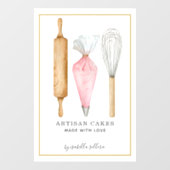 ベーカリーパティシシェフ水彩ベーキング器具 ウィンドウサイン (シート)