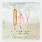 ベーカリーパティシシェフ水彩ベーキング器具 スクエアシール (正面)