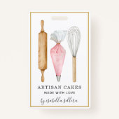 ベーカリーパティシシェフ水彩ベーキング器具 バッジ (正面)