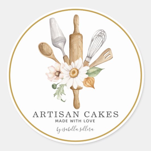 ベーカリーパティシシェフ水彩ベーキング器具 ラウンドシール (正面)