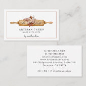 ベーカリーパティシシェフ水彩ベーキング器具 名刺 (正面/裏面)