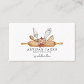 ベーカリーパティシシェフ水彩ベーキング器具 名刺 (正面)