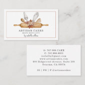 ベーカリーパティシシェフ水彩ベーキング器具 名刺 (正面/裏面)