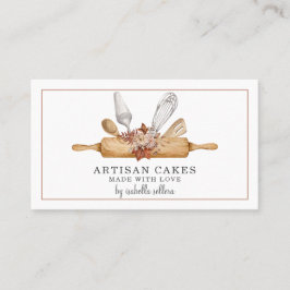 ベーカリーパティシシェフ水彩ベーキング器具 名刺