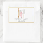 ベーカリーパティシシェフ水彩ベーキング器具 長方形シール (バッグ)