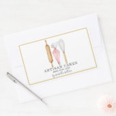 ベーカリーパティシシェフ水彩ベーキング器具 長方形シール (封筒)