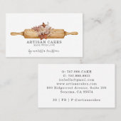 ベーカリーパティシシェフ水彩ベーキング器物類Busi 名刺 (正面/裏面)