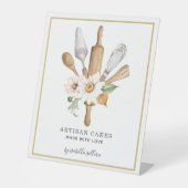 ベーカリーパティシシェフ水彩ベーキング用具 台座サイン (正面)