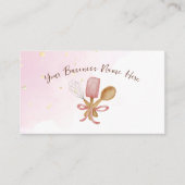 ベーカリーパティシシェフ調理具可愛いピンクのロイヤリティカード 名刺 (正面)