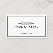 ベーカリーパティシシェフ転がのピンベーカーのロゴホワイト 名刺 (正面)