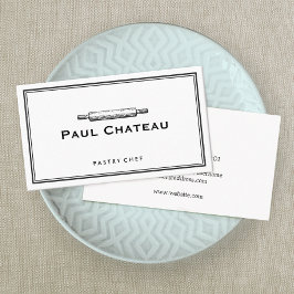 ベーカリーパティシシェフ転がのピンベーカーのロゴホワイト 名刺