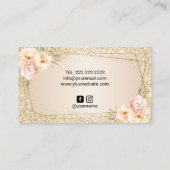 ベーカリーパティシシェフ金ゴールドグリッターフローラスウィートケーキ 名刺 (裏面)