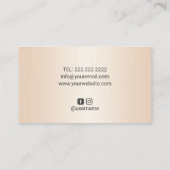 ベーカリーパティシシェフ金ゴールドドリップケーキアイボリー 名刺 (裏面)