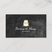 ベーカリーパティシシェフ金ゴールドドリップケーキチョークボード 名刺 (正面)