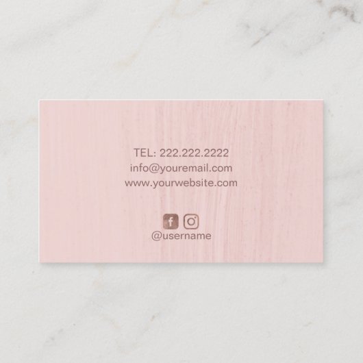 ベーカリーパティシシェフ金ゴールドドリップケーキ赤面ピンク 名刺 (裏面)