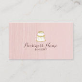 ベーカリーパティシシェフ金ゴールドドリップケーキ赤面ピンク 名刺 (正面)