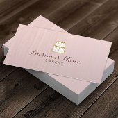 ベーカリーパティシシェフ金ゴールドドリップケーキ赤面ピンク 名刺